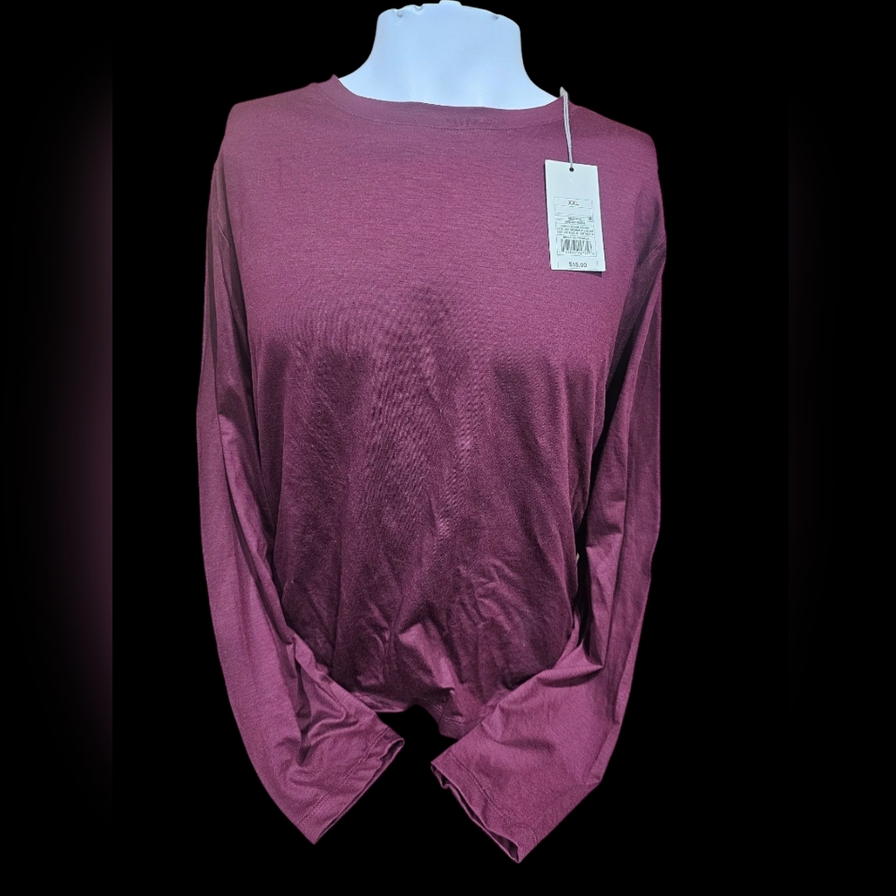 NWT A New Day Women's Long Sleeve Top‎ in Burgandy Size XXL